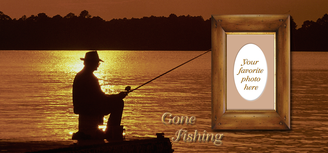 005 Gone Fishing on Dock (Frame)
